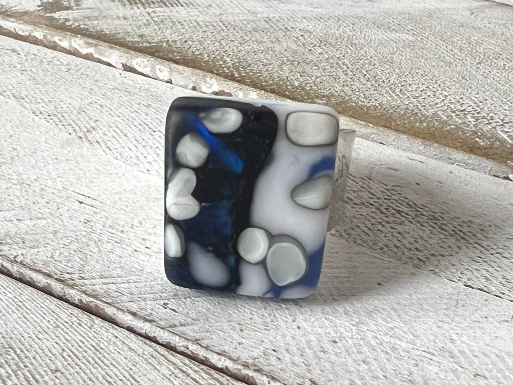 Fused Glass Ring~Oyster