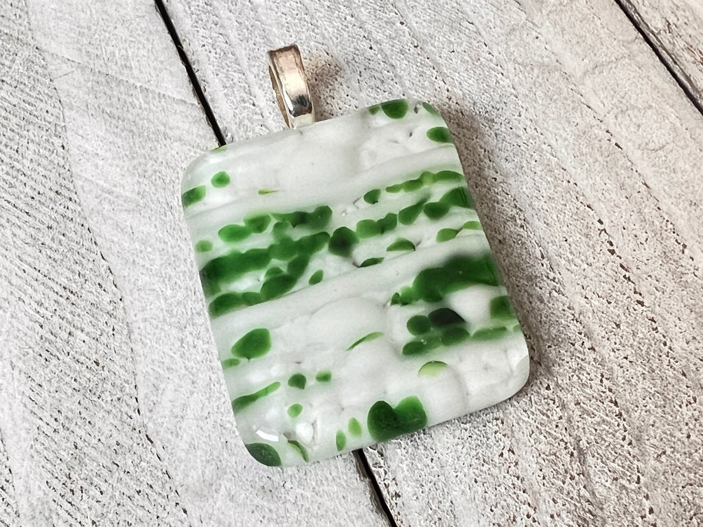 Fused Glass Pendant~Kelly Green