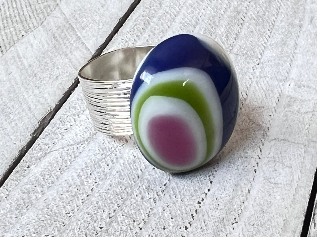 Fused Glass ring~ Be Bold