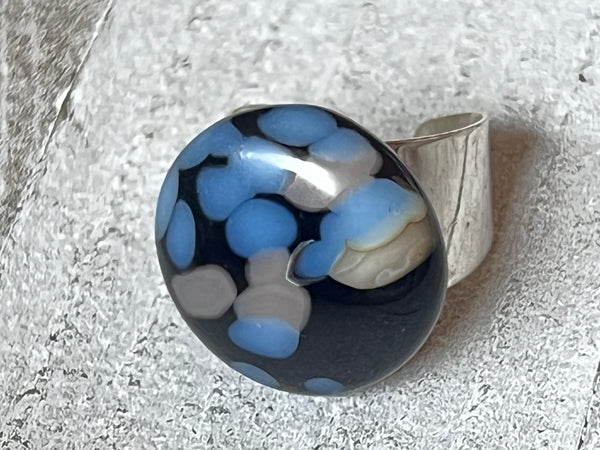 Fused Glass Adjustable Ring~ In The Flow