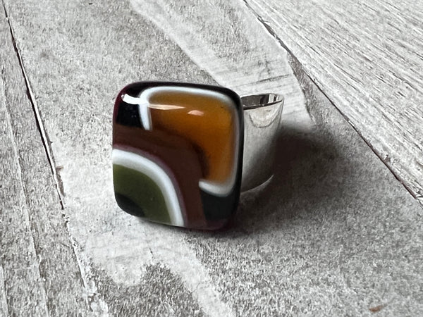 Fused Glass Ring~Fall MOD