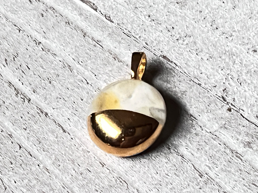 Hand Painted 18k gold fused glass mini pendant~Gold