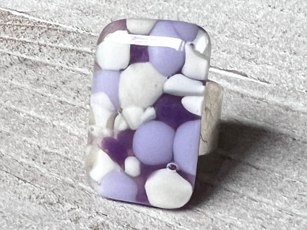 Purple Glass Adjustable Ring