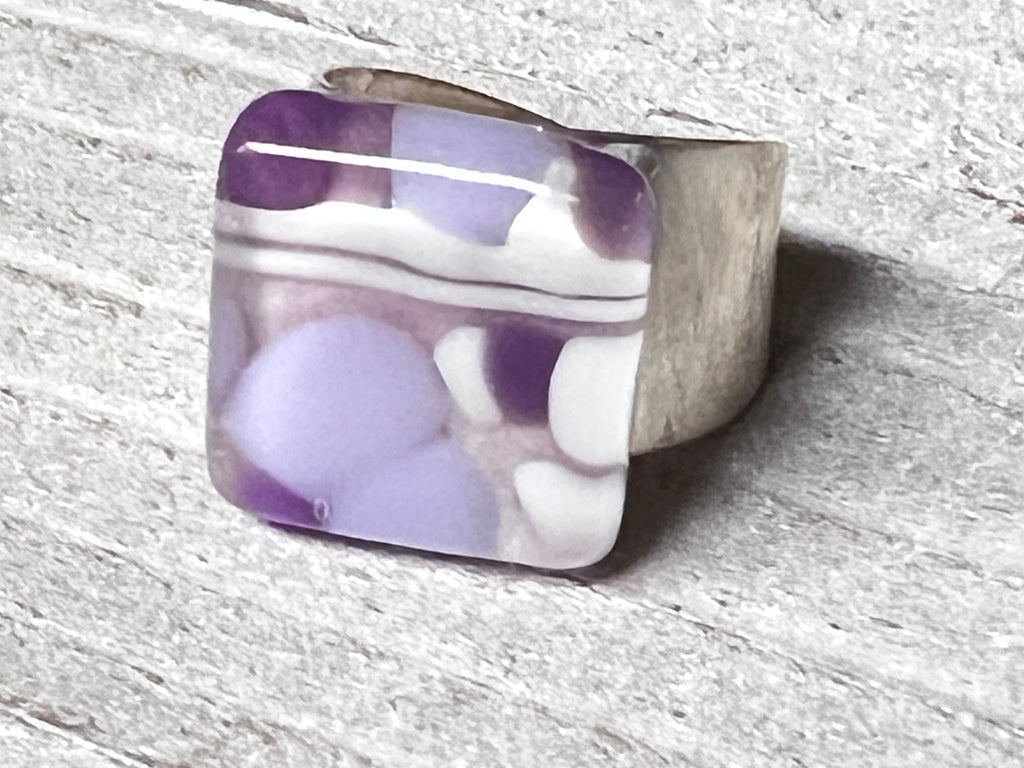 Purple Glass Adjustable Ring