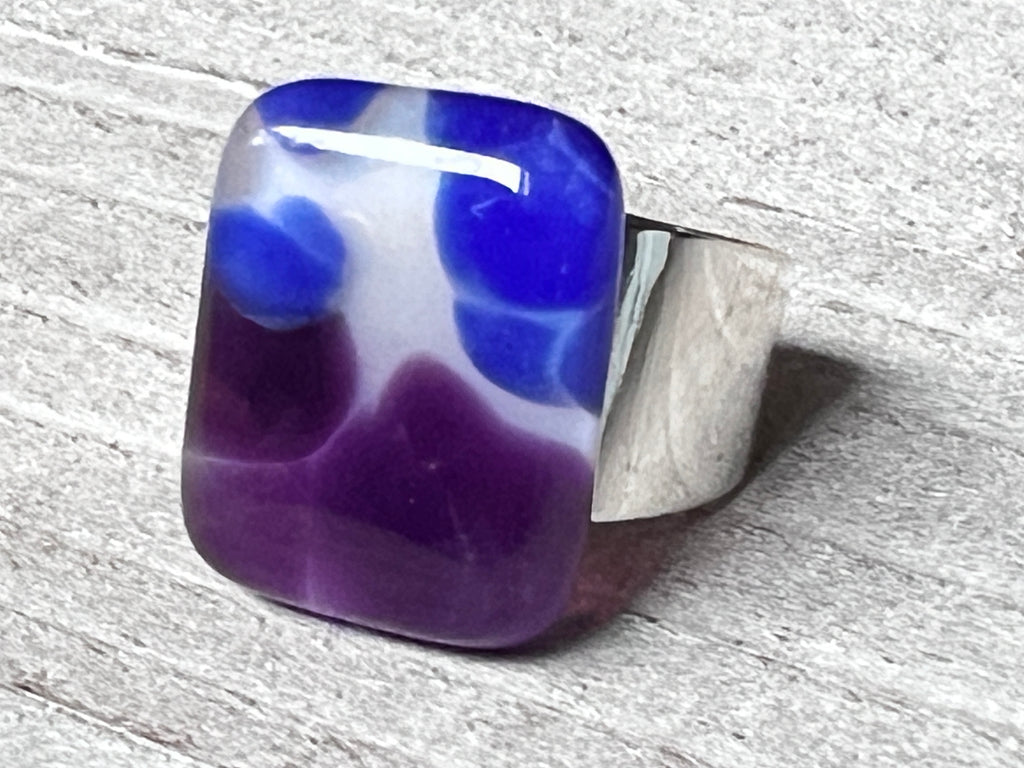 Purple Glass Adjustable Ring