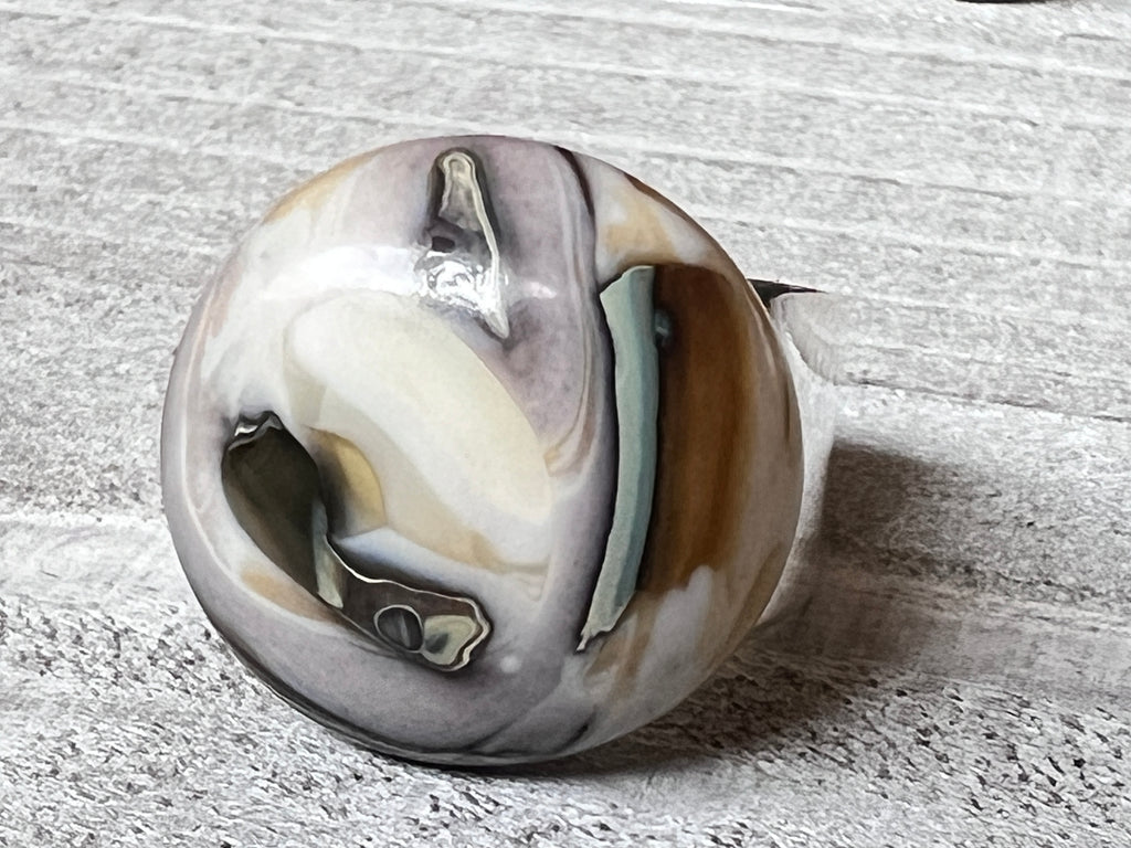 Fused Glass Adjustable Ring~ In The Flow