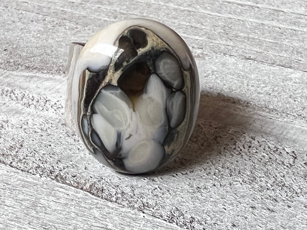 Fused Glass Adjustable Ring~ In The Flow