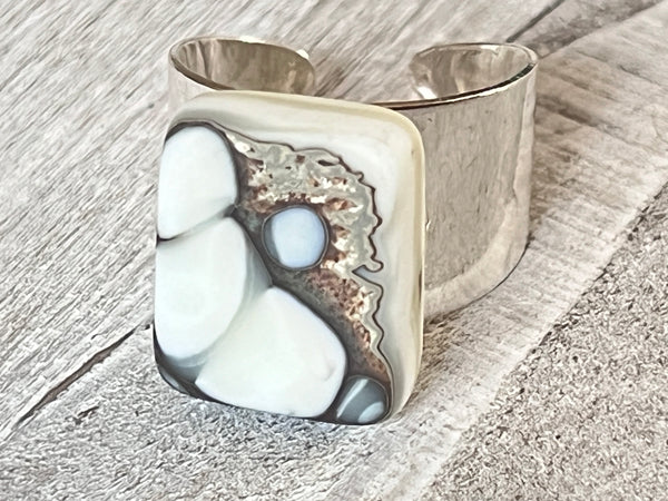 Fused Glass Ring~ Caramel Chocolate.