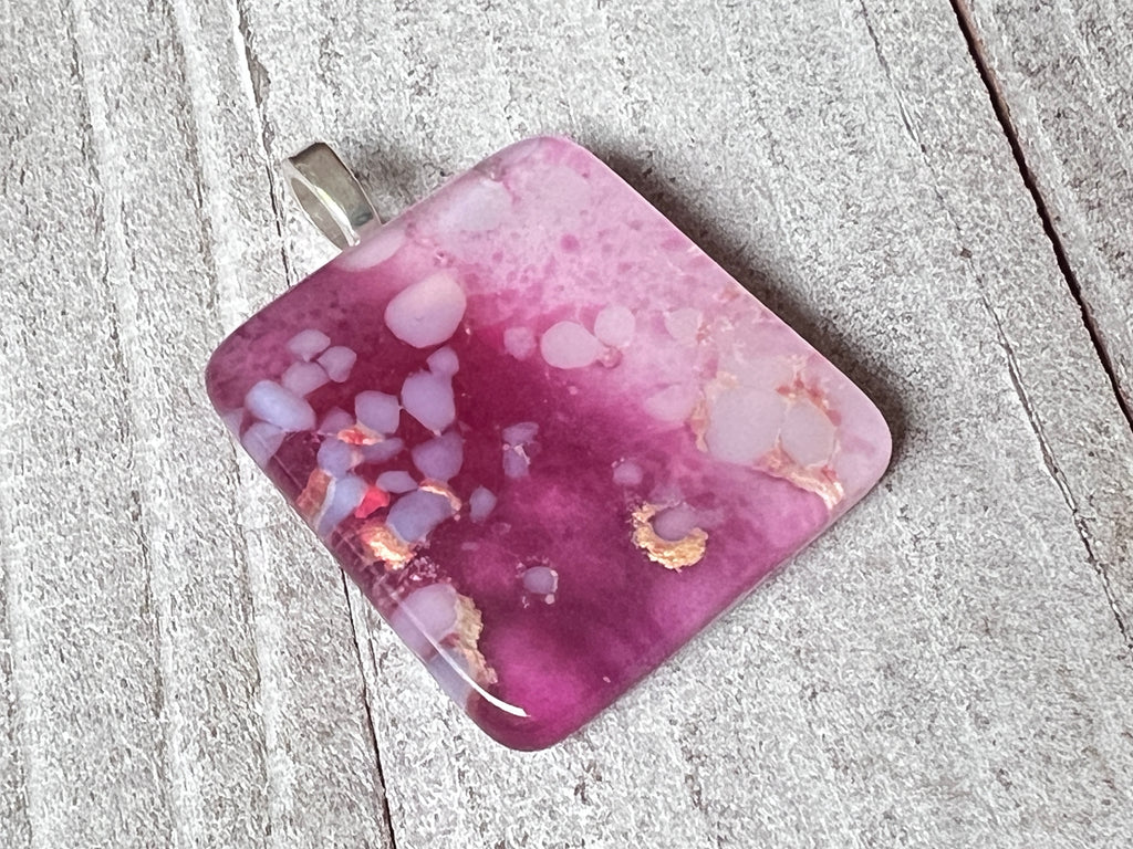 Simply Elegant Multi Pink & Purple Glass Pendant