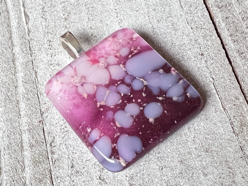 Simply Elegant Multi Pink & Purple Glass Pendant