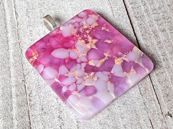 Simply Elegant Multi Pink & Purple Glass Pendant