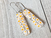 Fused Glass Earrings, Field of Daisies