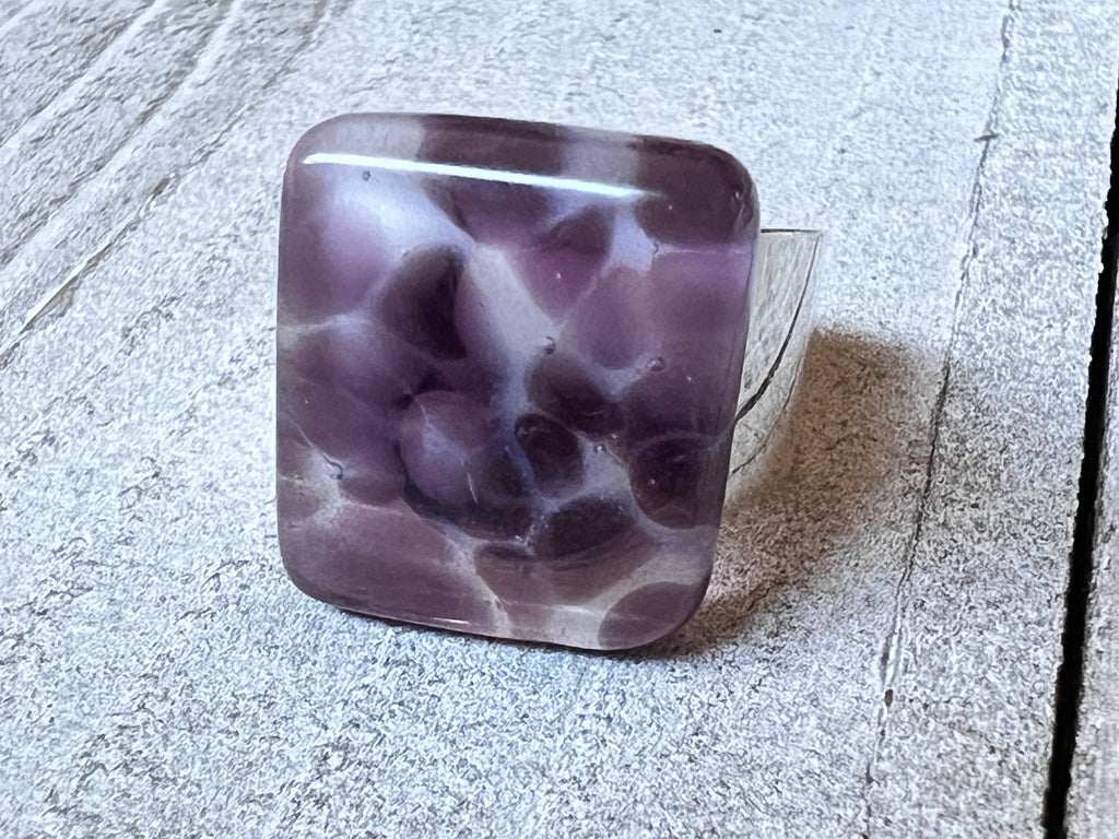 Fused Glass Ring~Purple