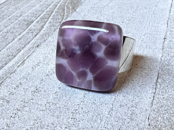 Fused Glass Ring~Purple