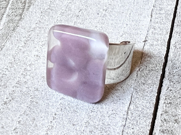 Fused Glass Ring~Dusty Purple