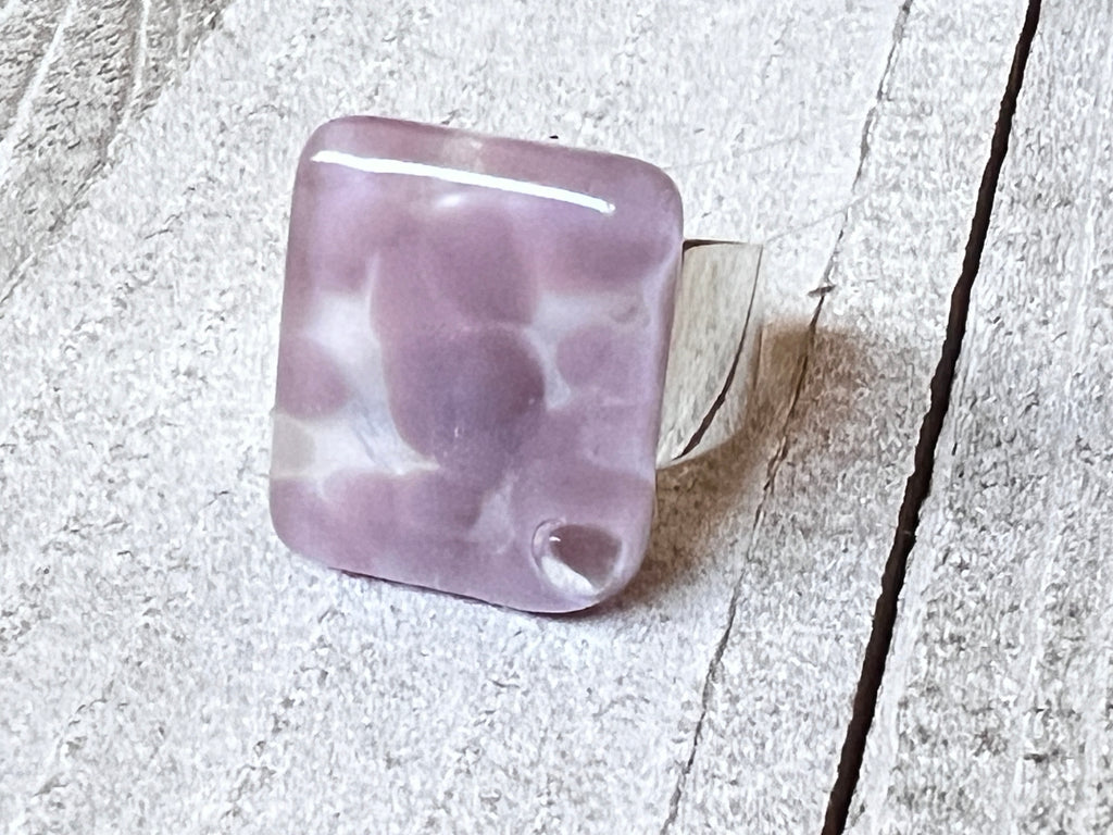 Fused Glass Ring~Dusty Purple