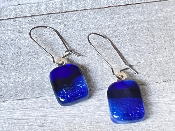 Lake Life  Fused Glass Earrings