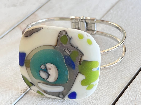 Fused Glass Spring Bracelet~Oyster Collection