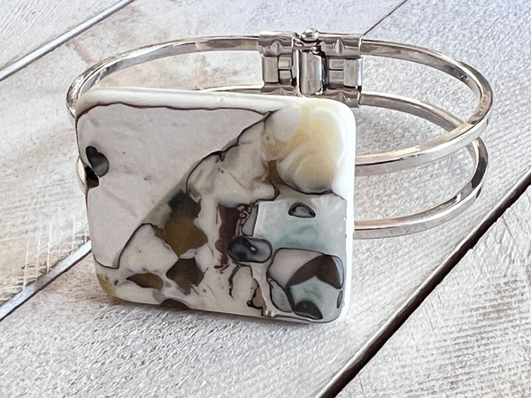 Fused Glass Spring Bracelet~Oyster Collection