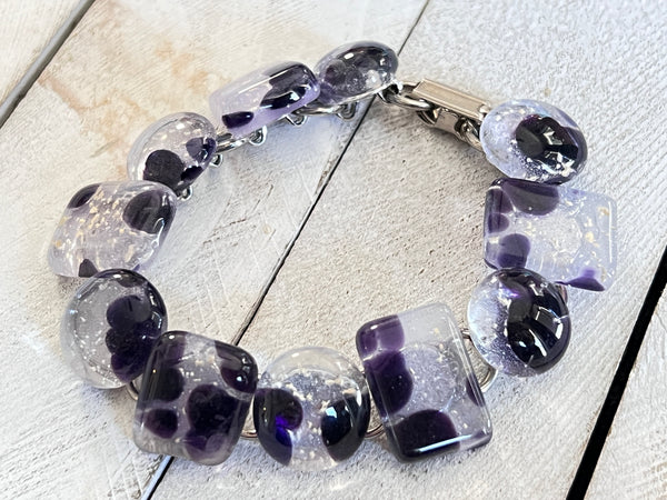 Fused Glass  Bracelet~Purple