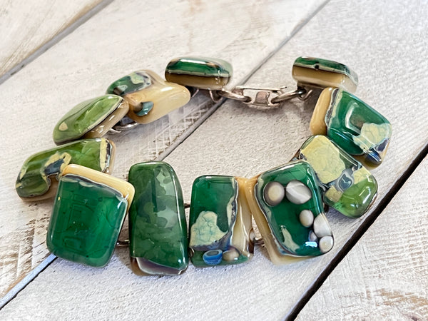 Fused Glass  Bracelet~Oyster Collection