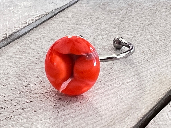 Fused Glass Stackable Ring~Orange