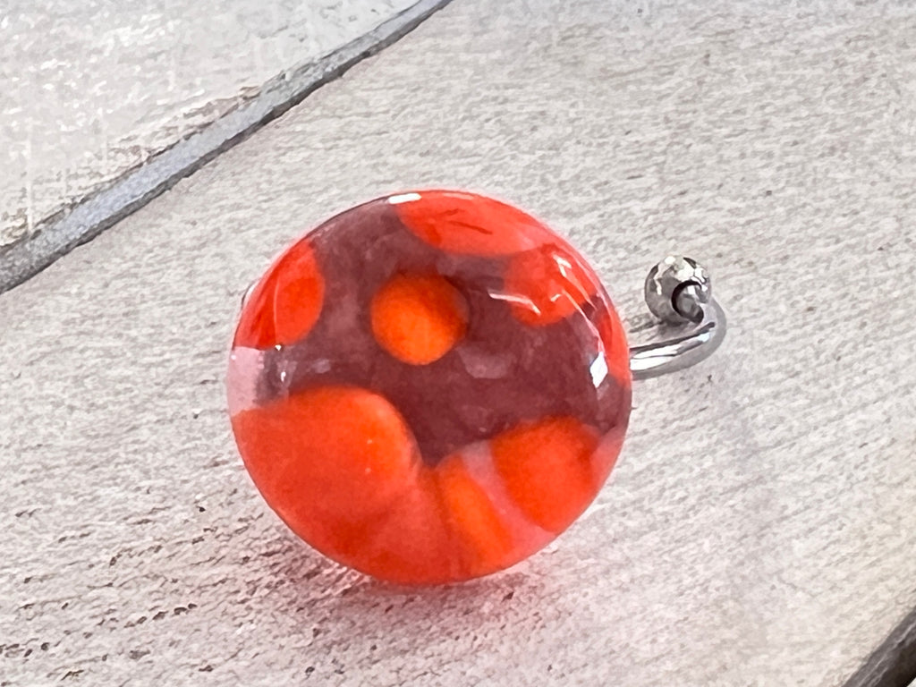 Fused Glass Stackable Ring~Orange