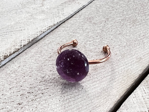 Fused Glass Stackable Ring~Purple