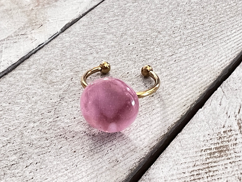 Fused Glass Stackable Ring~Pink