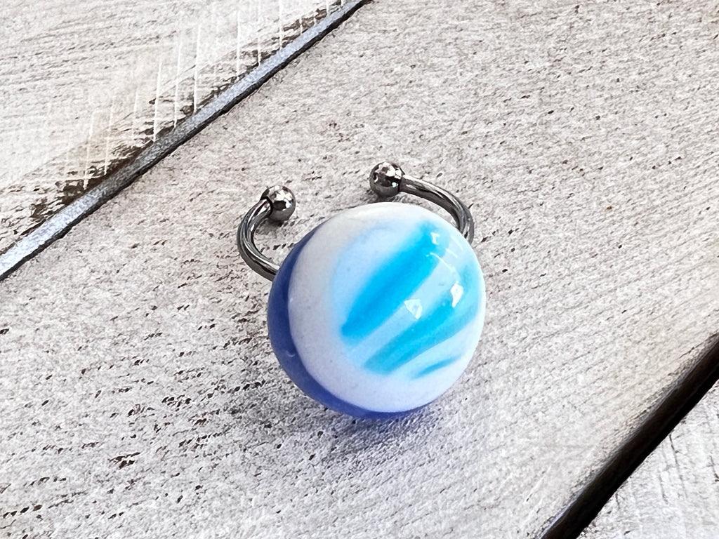 Fused Glass Stackable Ring~Blue