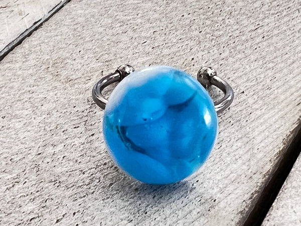 Fused Glass Stackable Ring~Blue