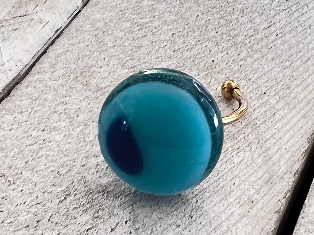 Fused Glass Stackable Ring~Blue