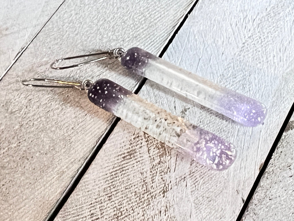 Fused Glass Long Earrings~Simply Elegant