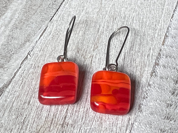 Fused Glass Earrings, Bright Sunshiny Day