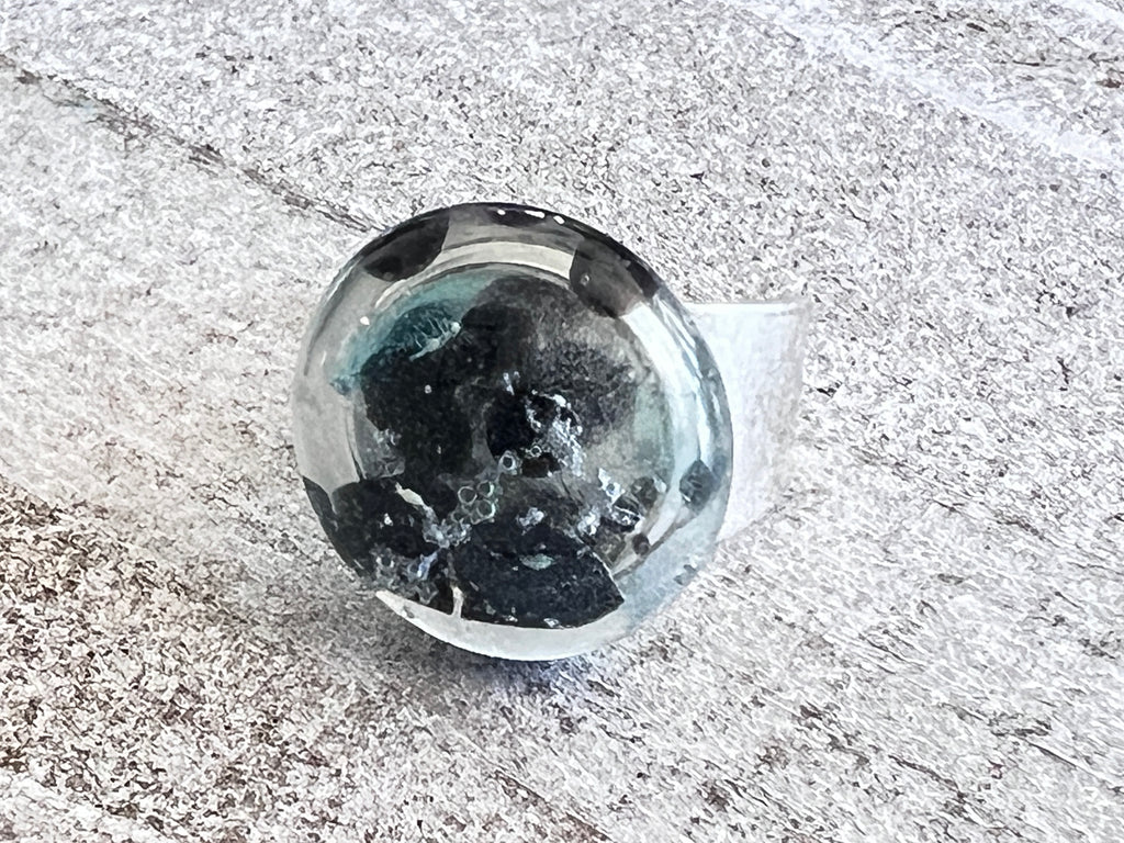 Fused Glass Black Ring