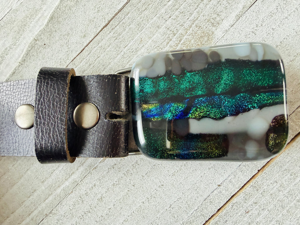 Grey Sparkle Belt Buckle