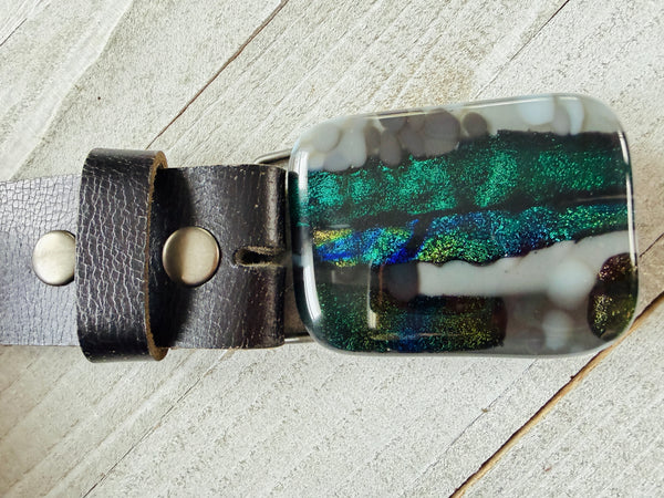 Grey Sparkle Belt Buckle