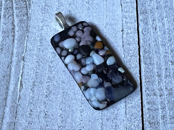 Fused Glass Pendant~Caviar oyster collection