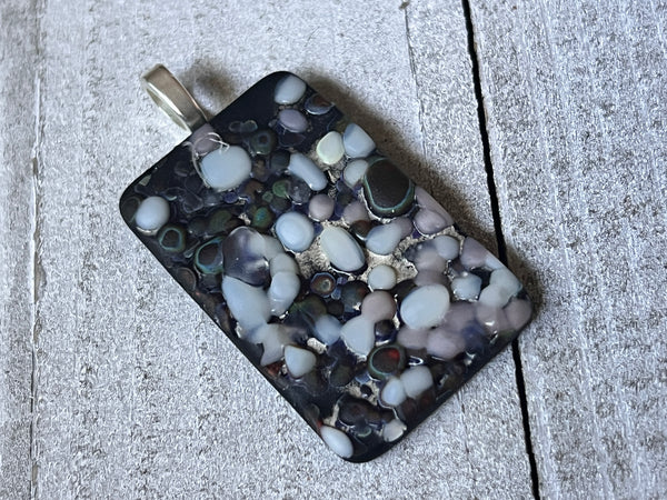 Fused Glass Pendant~Caviar oyster collection