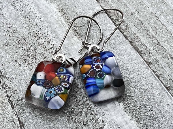 Fused Glass Earrings, Cinque Terre
