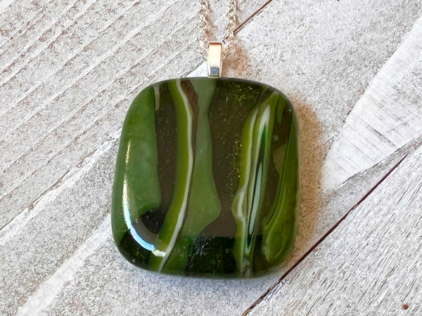 Birds Eye View~Thick Fused Glass Pendant