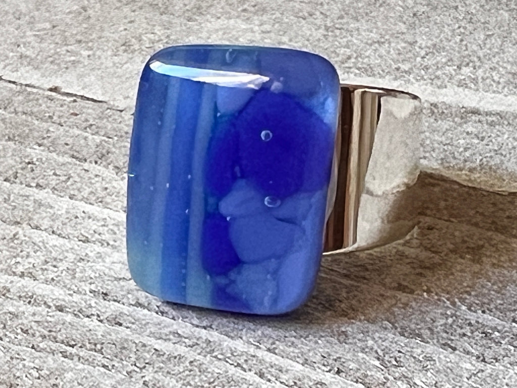 Fused Glass Ring~Periwinkle Pretty