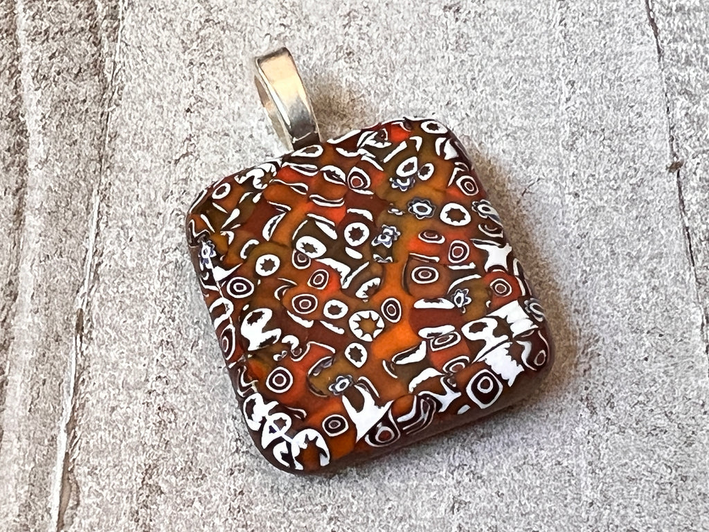 Fused Glass Pendant~Pumpkin Spice