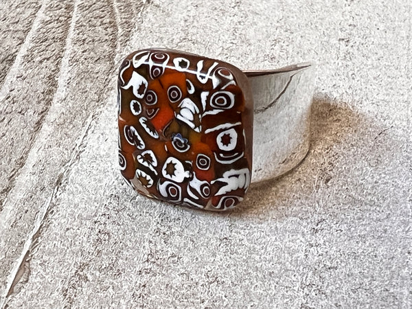 Fused Glass Ring~Pumpkin Spice