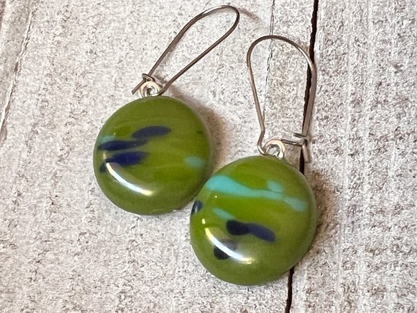 Fussed Glass Earrings~Hiking the Horicon Marsh