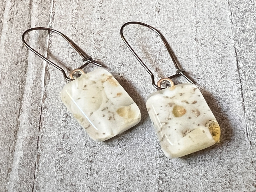 Fused Glass Earrings ~Treasures In The Sand