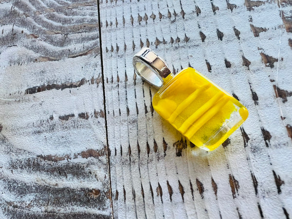 Fused Glass Mini Pendant~Bright side of the street