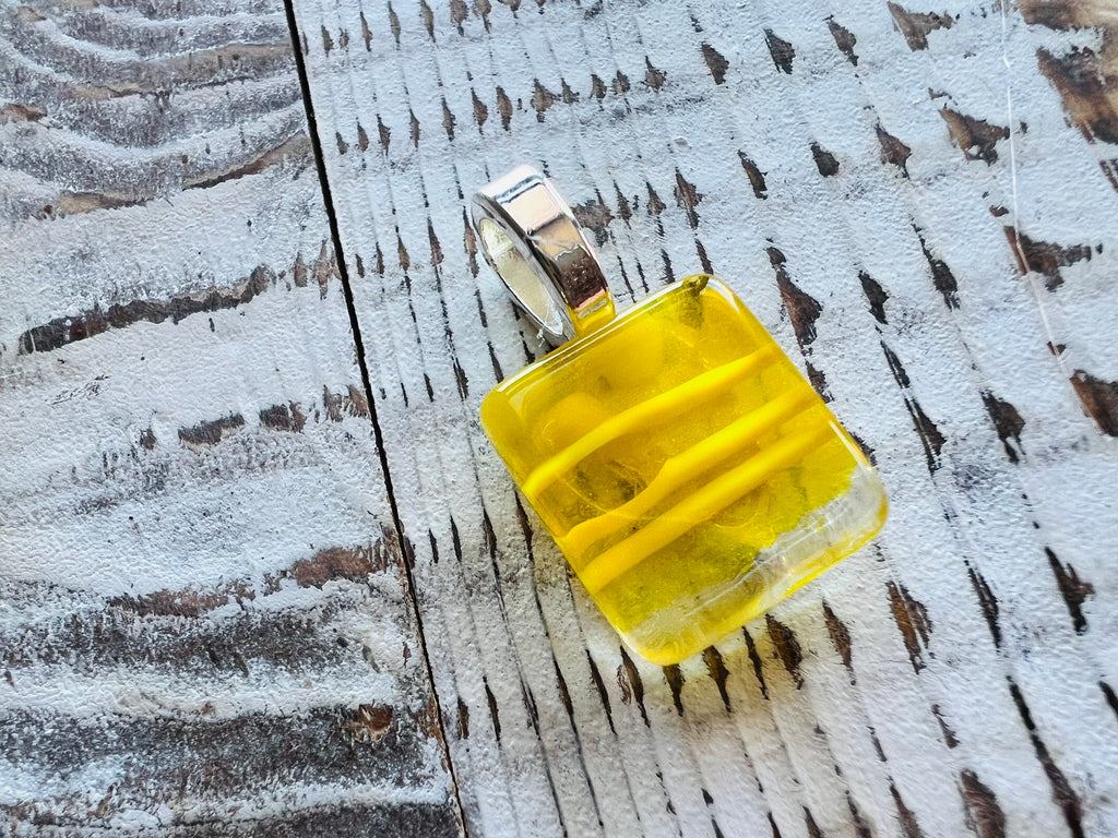 Fused Glass Mini Pendant~Bright side of the street