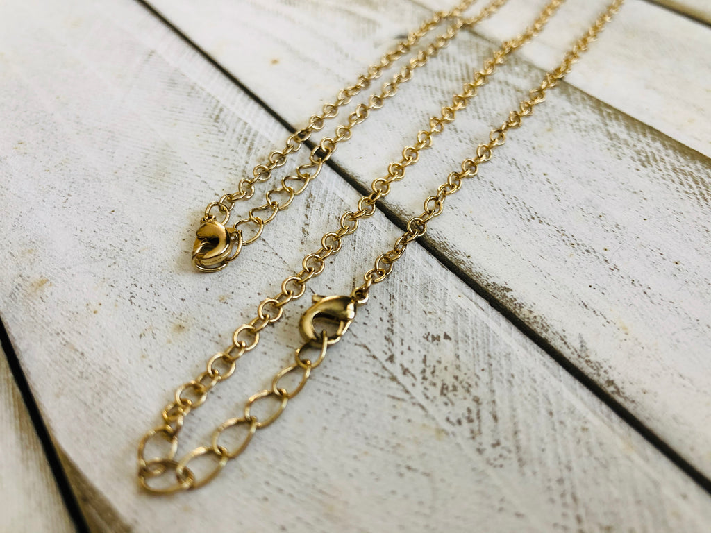 Gold plated chain 18, 24 and 36in